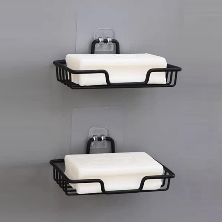Self-Adhesive Wall-Mounted Soap Rack with Free Hook