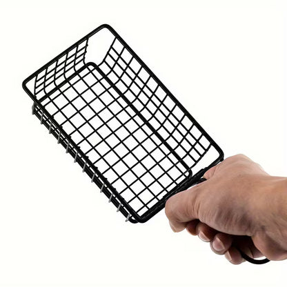 Stainless Steel Snack Basket | Rectangular Metal Storage Basket with Filter Mesh, -Safe for Countertop Use