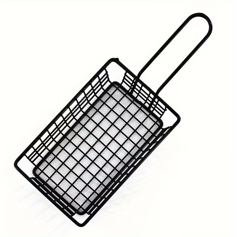 Stainless Steel Snack Basket | Rectangular Metal Storage Basket with Filter Mesh, -Safe for Countertop Use