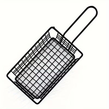 Stainless Steel Snack Basket | Rectangular Metal Storage Basket with Filter Mesh, -Safe for Countertop Use