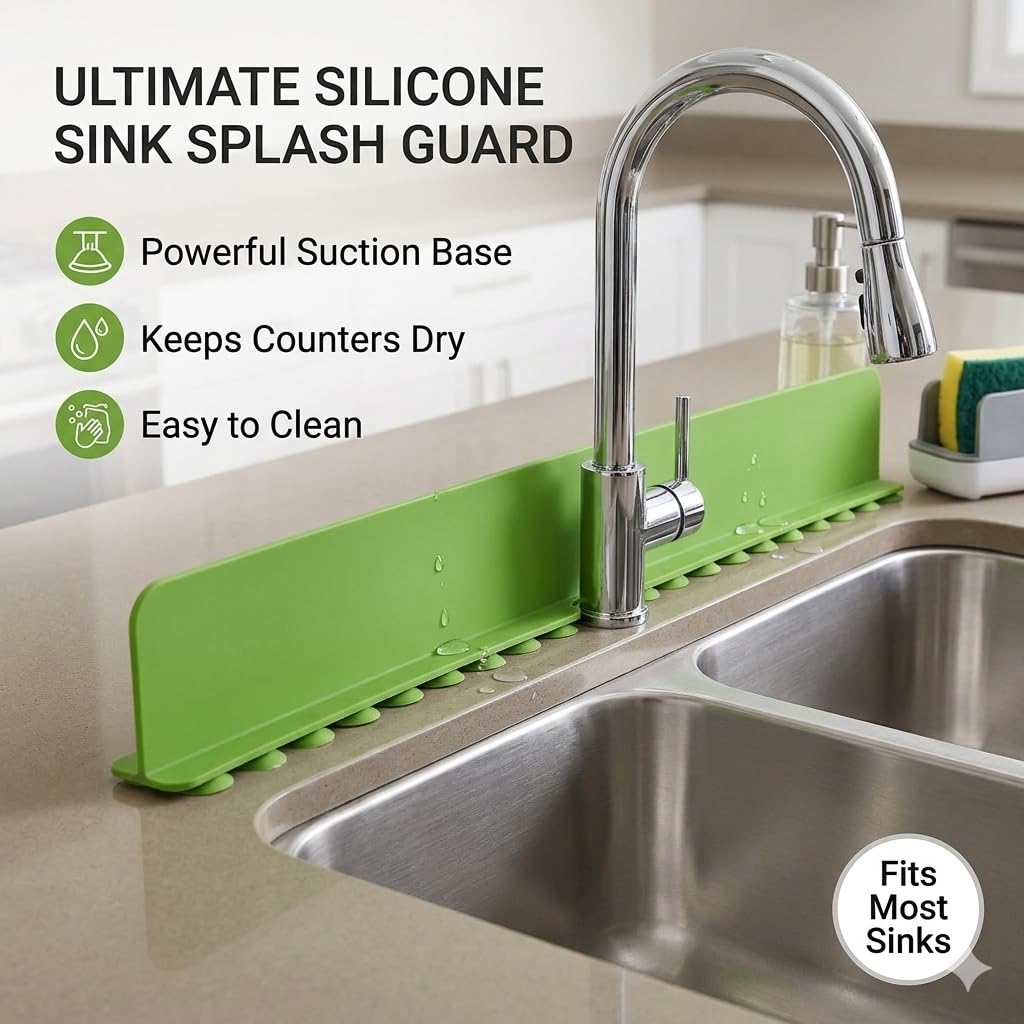 48CM Silicone Sink Splash Guard in Kitchen Sink Water Splash