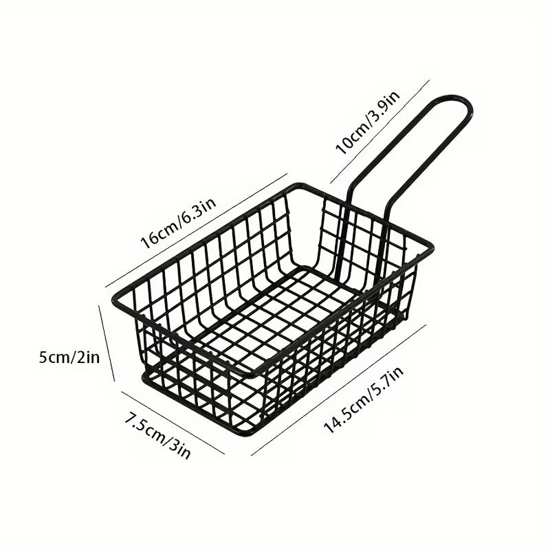 Stainless Steel Snack Basket | Rectangular Metal Storage Basket with Filter Mesh, -Safe for Countertop Use