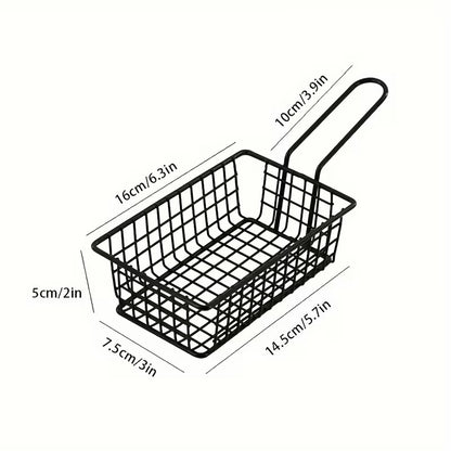 Stainless Steel Snack Basket | Rectangular Metal Storage Basket with Filter Mesh, -Safe for Countertop Use