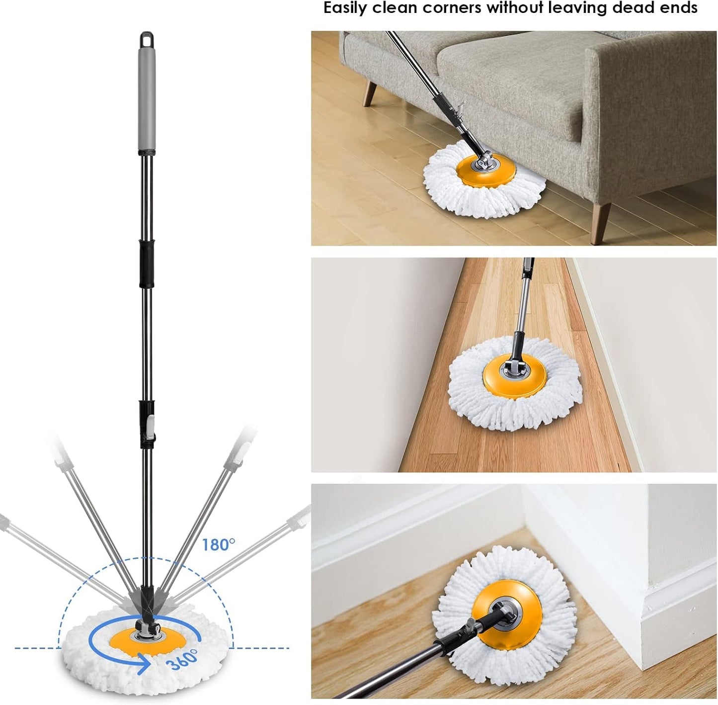 360° Spin Mop & Bucket Set with Wringer – Easy Wet & Dry Cleaning