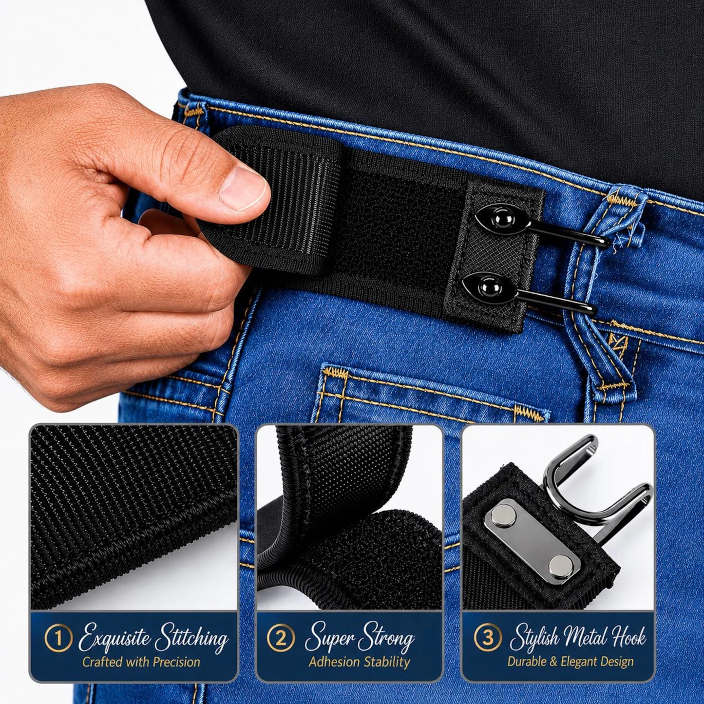 Adjustable Waistband Tightener – No-Sew Pants Buckle